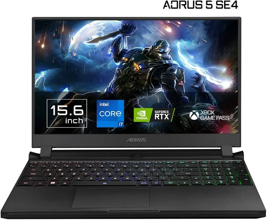 Aorus 5 SE Gaming Laptop i7-12700H, RTX 3070 8GB, 512GB NVME STORAGE 16GB RAM