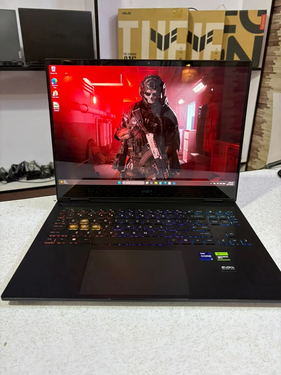 HP OMEN 16-u1xxx | Core i9-14900HX | RTX 4070 8GB | 16GB DDR5 5600MT/s | 1TB NVMe SSD | 2.5K 240Hz | RGB Keyboard | Battery Health 86% | Original Charger