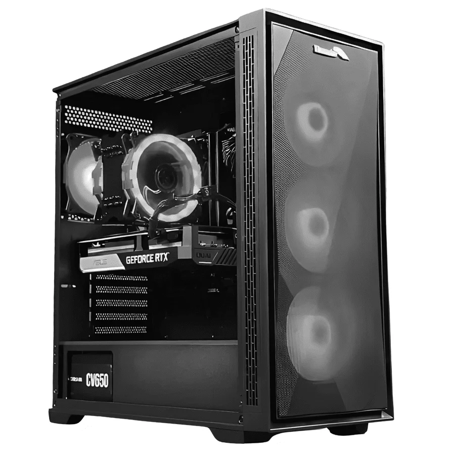 Thunder Tizona (With x4 ARGB Fans) Mid-Tower ATX Gaming Case – Black